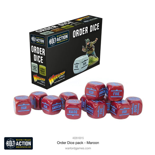 Bolt Action Maroon Order Dice Set