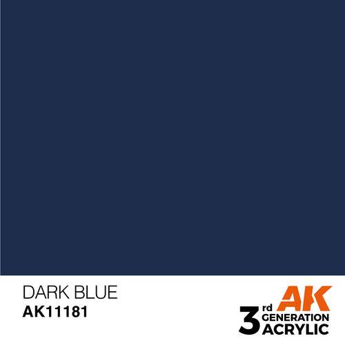 AK 3rd Gen acrylic paints: Dark Blue 181 - Astral Beryllium 200