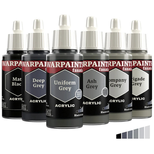 Army Painter Fanatic Paints: Blacks & Greys, Warm Greys & Whites, Desaturated Blue Greys, paint, Army Painter,- The Sword & Board