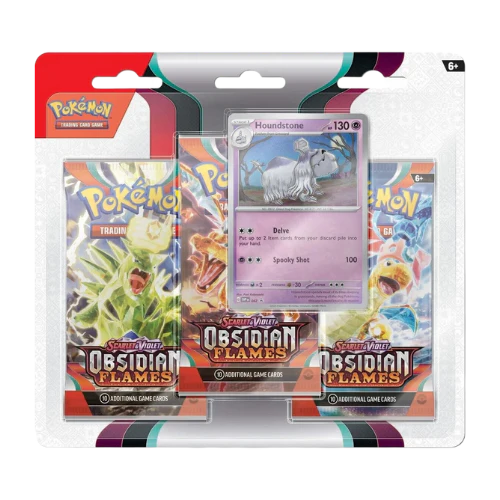 Scarlet & Violet Obsidian Flames 3 Pack Blister - Houndstone