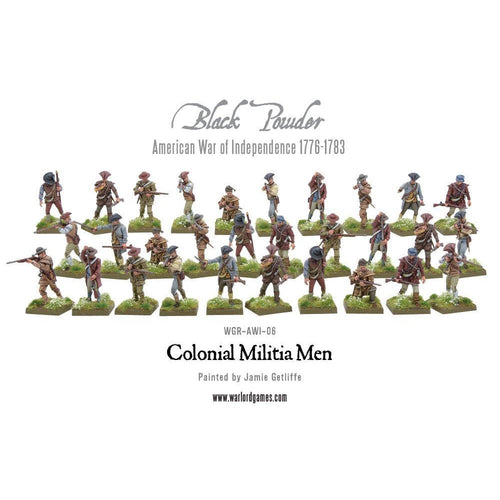 Black Powder Colonial Militia Men, Miniatures, Warlord Games,- The Sword & Board