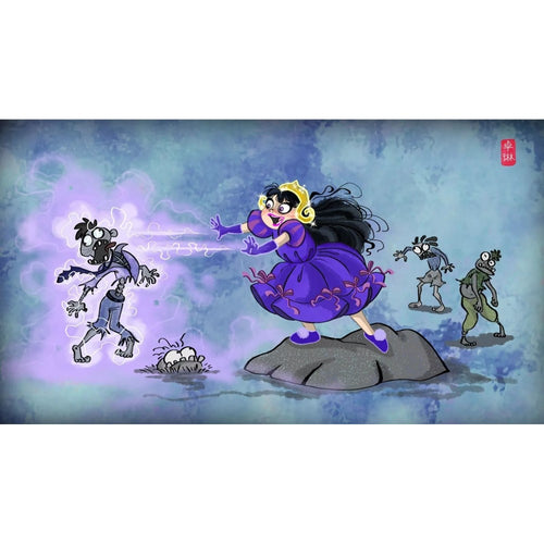 Playful Necromancer (24'' x 14'') Playmat, Stitched