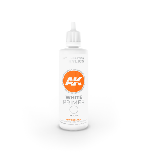 AK Interactive 3G White Primer 100ml, paint, AK,- The Sword & Board