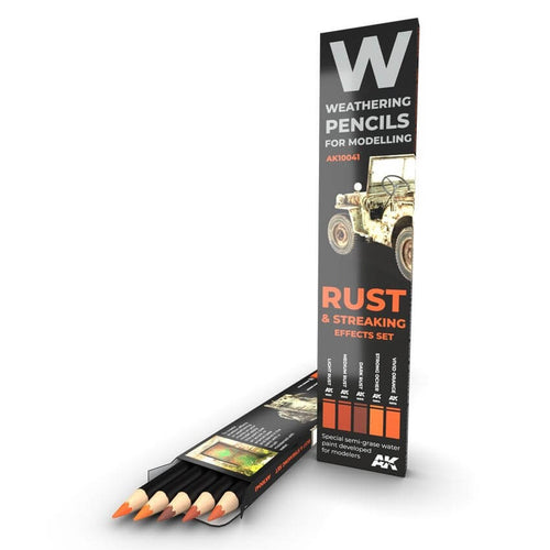AK Weathering Pencils for Modeling - Rust and Streaking Effects set, paint, AK,- The Sword & Board