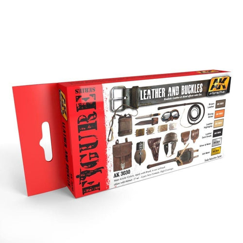 AK Interactive Figures Series Paints Sets - Leather and Buckles, paint, AK,- The Sword & Board