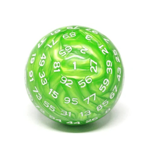 100 Sided Die - Green Pearl d100 Foam Brain Games