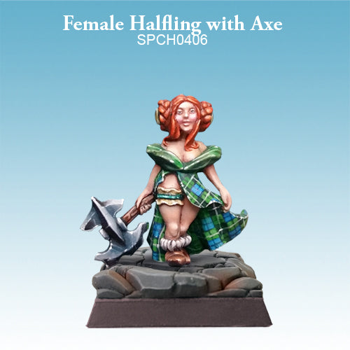 Female Halfling with Axe