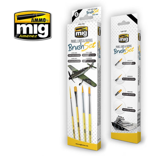 Ammo by Mig - Panel Lines and Fading Brush Set