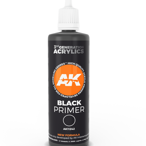 AK Interactive 3G Black Primer 100ml, paint, AK,- The Sword & Board