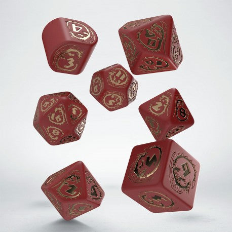 Dragons modern red/gold RPG Dice Set