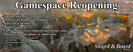 Sword and Board Gamespace Reopening