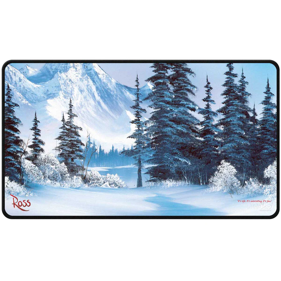Ultra Pro - Black Stitched Playmat - Bob Ross Winter Paradise