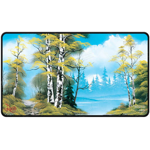 Black Stitched Playmat - Bob Ross - 'Lakeside Path'