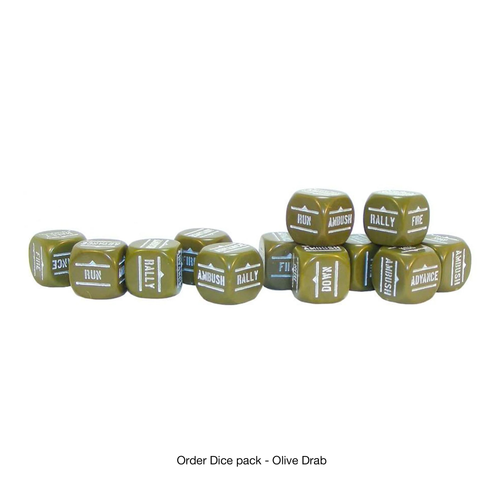 Bolt Action Olive Drab Order Dice Set