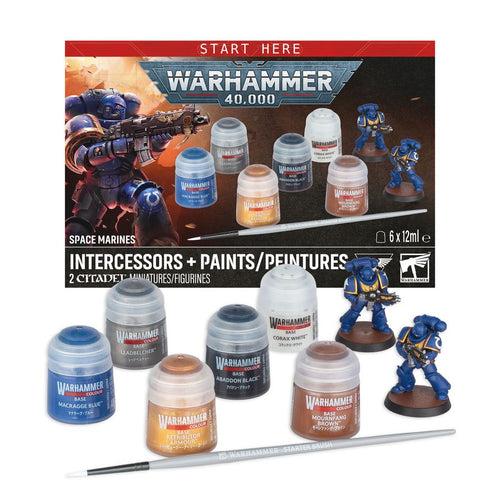 Warhammer 40k - Start Here - Space Marines Intercessors + Paints