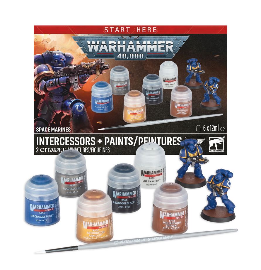 Warhammer 40k - Start Here - Space Marines Intercessors + Paints