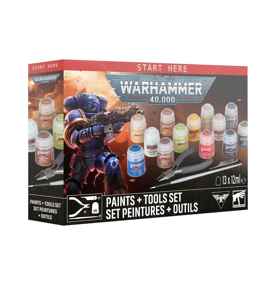 Warhammer 40k - Start Here - Paints & Tools Set