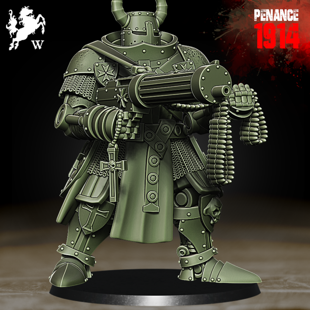 Wasteland Crusaders - Heavy Crusader w/ Machine Gun