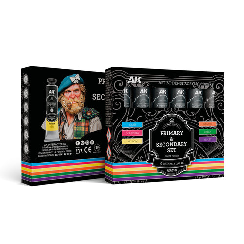 AK Interactive Artist Dense Acrylic Color Primary & Secondary Set