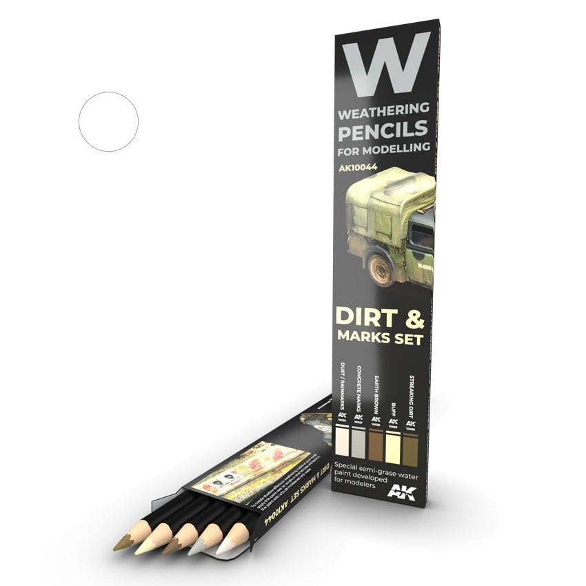 AK Weathering Pencils for Modeling - Dirt & Marks Set