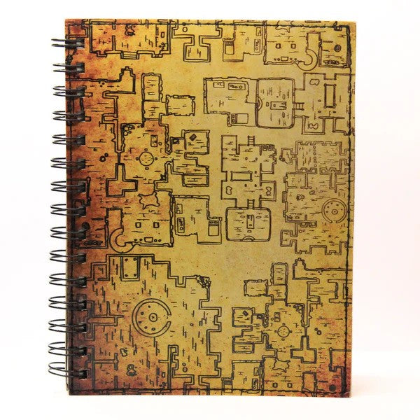 Dungeon Map Leather Spiral Notebook