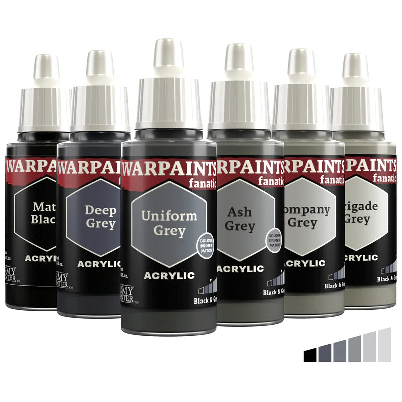 Army Painter Fanatic Paints: Blacks & Greys, Warm Greys & Whites, Desaturated Blue Greys, paint, Army Painter,- The Sword & Board