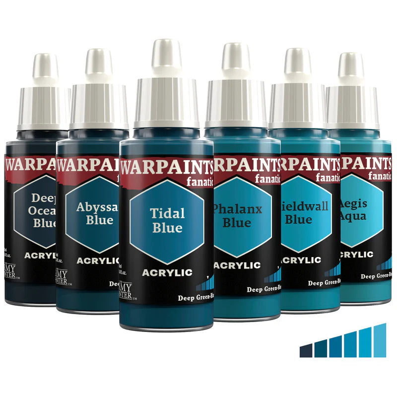 Army Painter Fanatic Paints: Strong Pale Blues, Vivid Blues, Deep Green-Blues