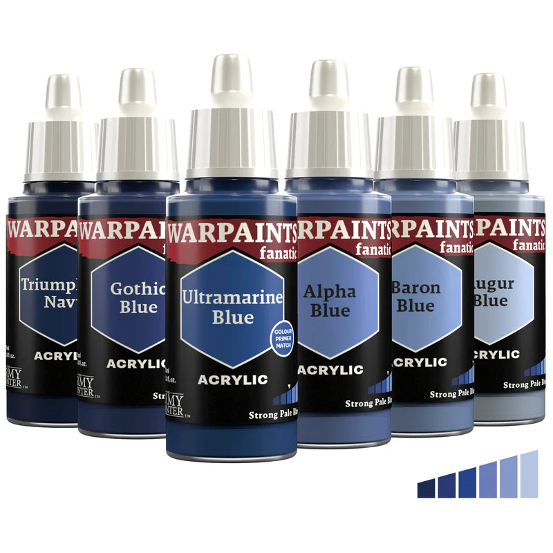Army Painter Fanatic Paints: Strong Pale Blues, Vivid Blues, Deep Green-Blues