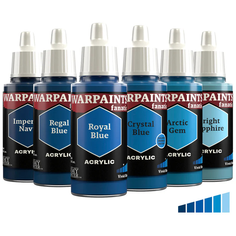 Army Painter Fanatic Paints: Strong Pale Blues, Vivid Blues, Deep Green-Blues