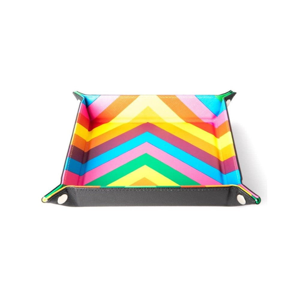 Leather Folding Dice Tray (Rainbow)
