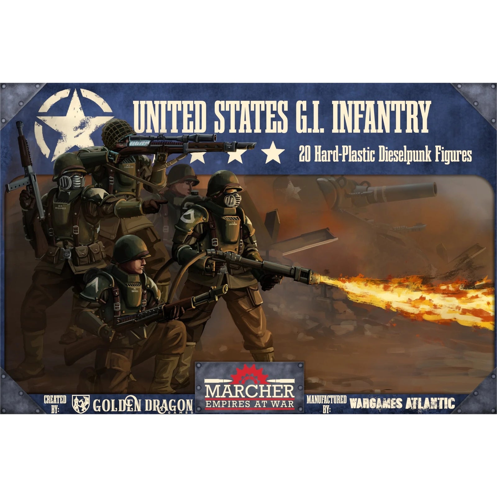 Marcher: United States G.I. Infantry, Miniatures, Wargames Atlantic,- The Sword & Board
