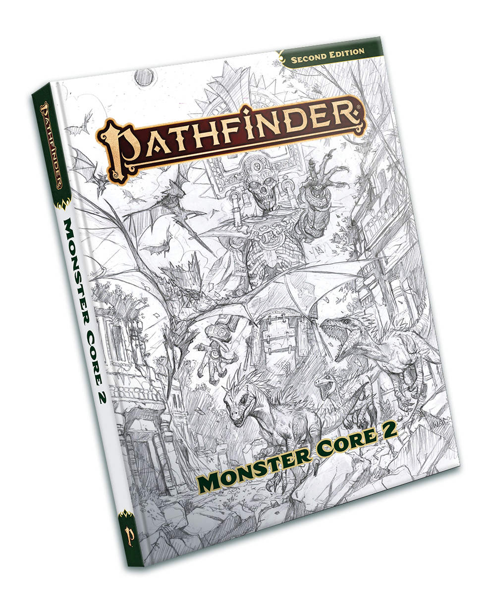 Pathfinder 2E Monster Core 2 Sketch Cover