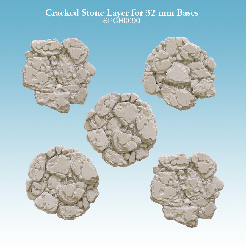 Spellcrow miniatures: Cracked Stone Layers for 32 mm Bases