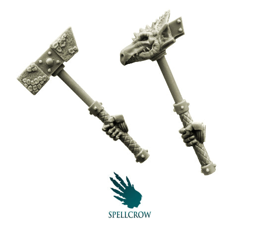 Spellcrow miniatures: Salamandra Knights Hammers with Hands