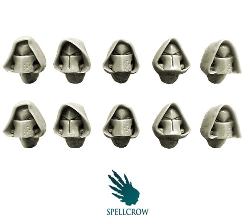 Spellcrow miniatures: Space Knights Hooded Helmets
