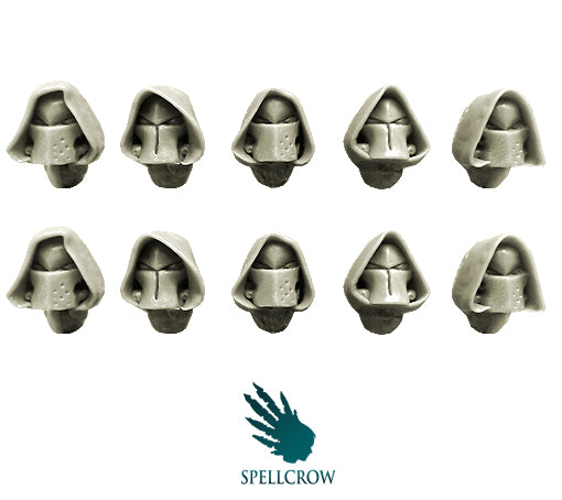 Spellcrow miniatures: Space Knights Hooded Helmets