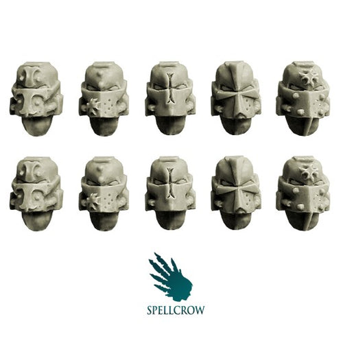 Spellcrow miniatures: Templars Knights Helmets