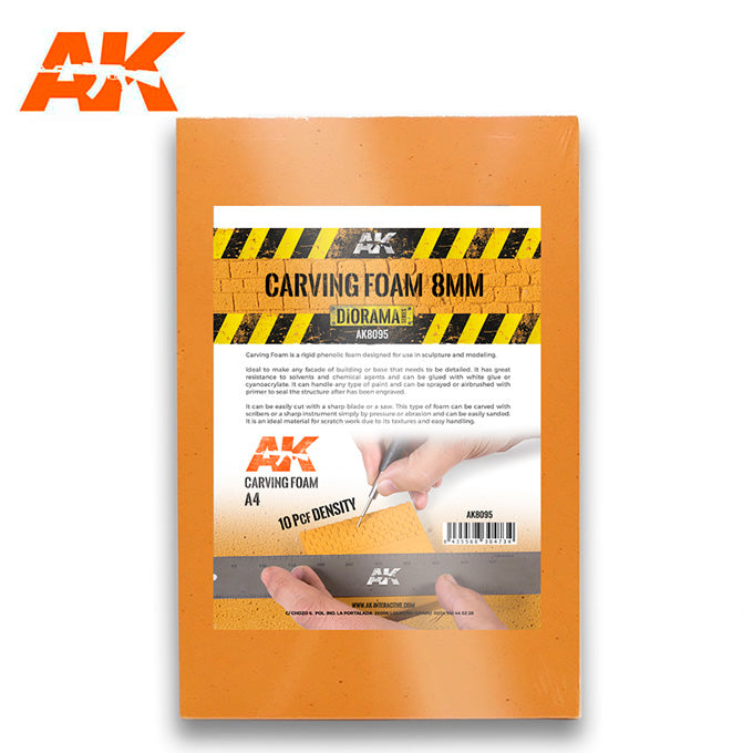 AK Interactive Carving Foam 8mm A4 Size (305 X 228 mm)