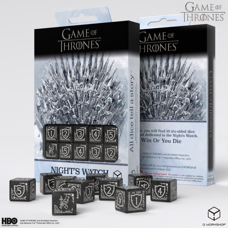 Game of Thrones 10xD6 Dice Set - Night's Watch