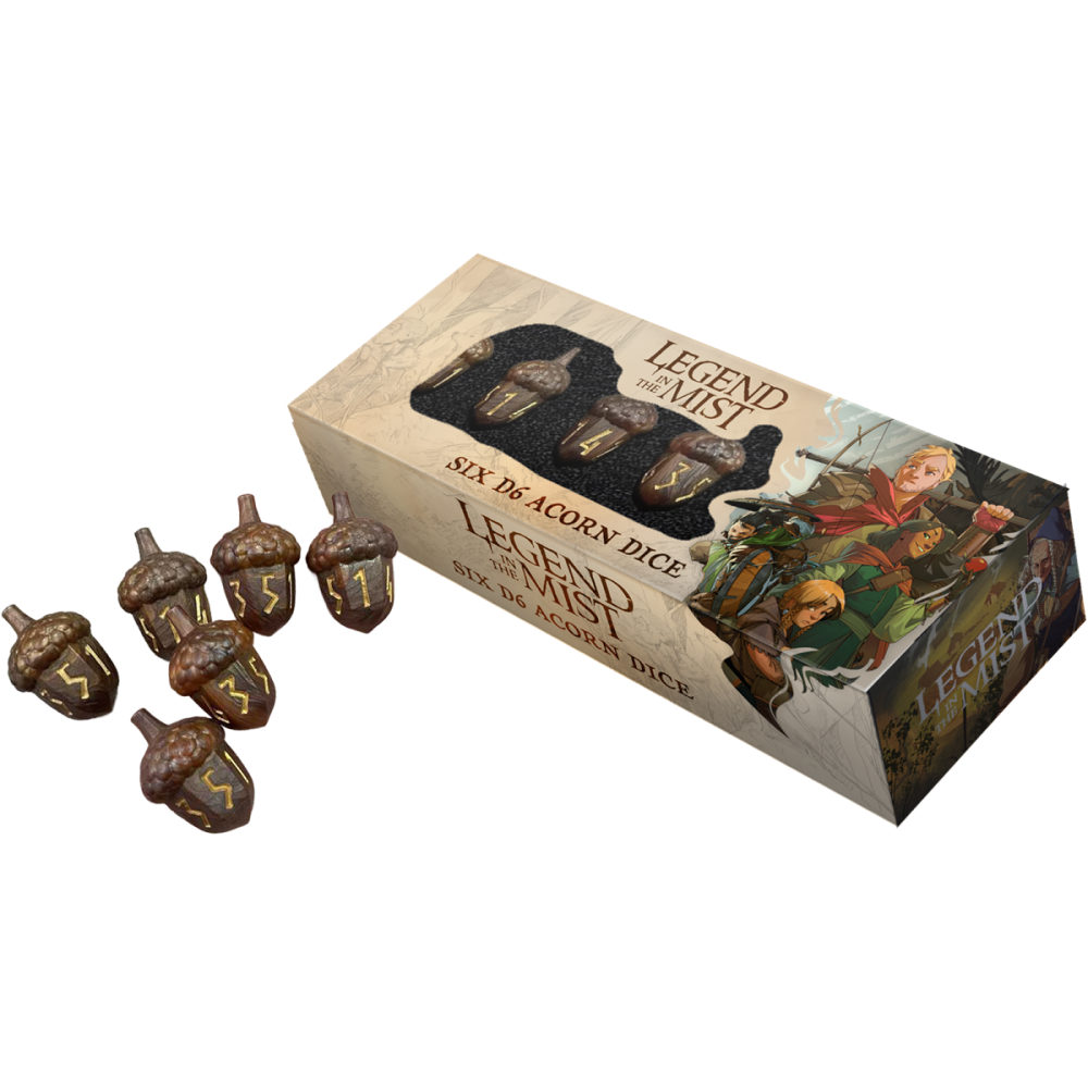Legend in the Mist Resin D6 Acorn Dice Set