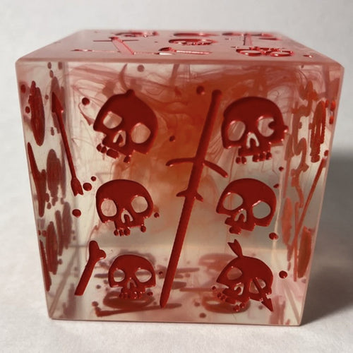 Massive Gelatinous Cube - Mini/Die in One - Blood Filled and Red