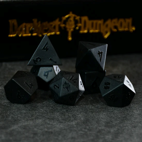 Darkest Dungeon Obsidian Dice w/ Leather Case
