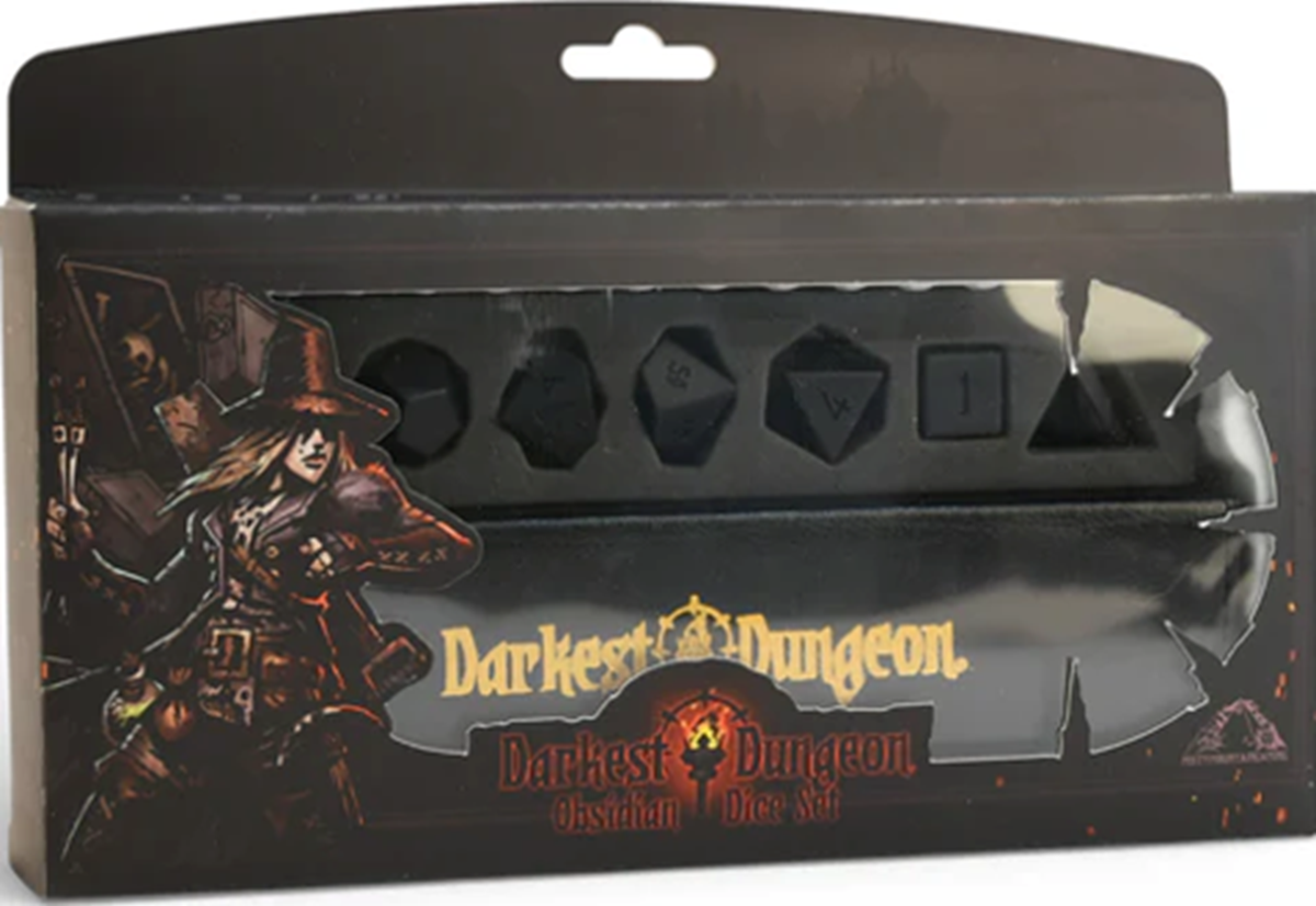 Darkest Dungeon Obsidian Dice w/ Leather Case