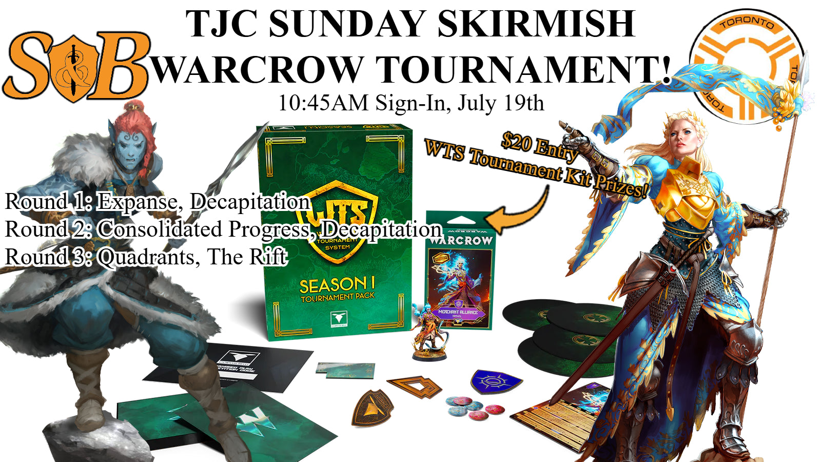 Warcrow Tournament - July 19th, Entry Fee and Events, The Sword & Board,- The Sword & Board