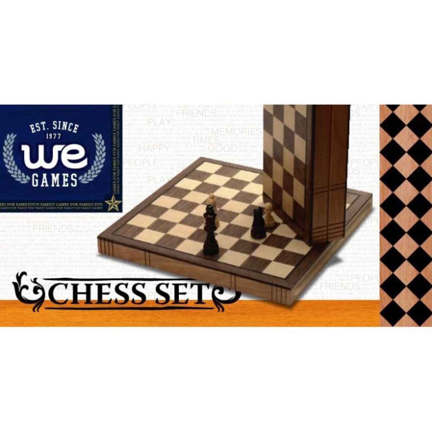 Book Style Folding Chess Set, Oak Wood Board 11 in., 2.75 in. King