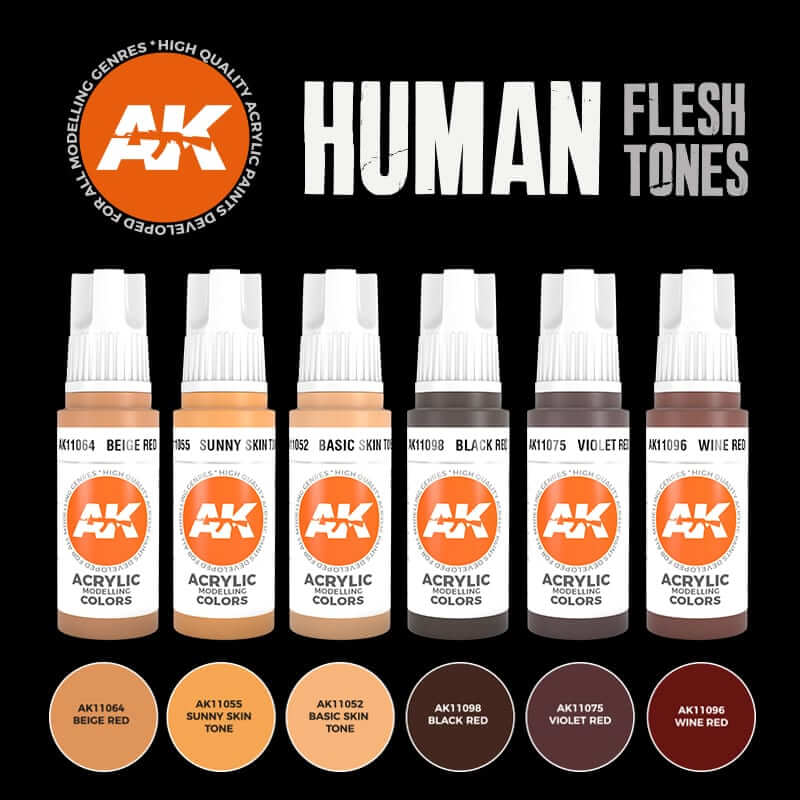 AK Interactive 3rd Gen Acrylics - Human Flesh Tones