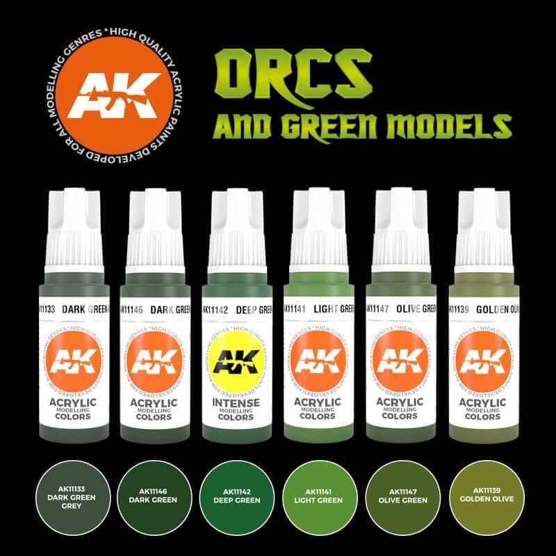 AK Interactive 3rd Gen Acrylics - Orcs and Green Models