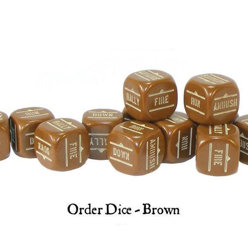 Bolt Action Brown Order Dice Set