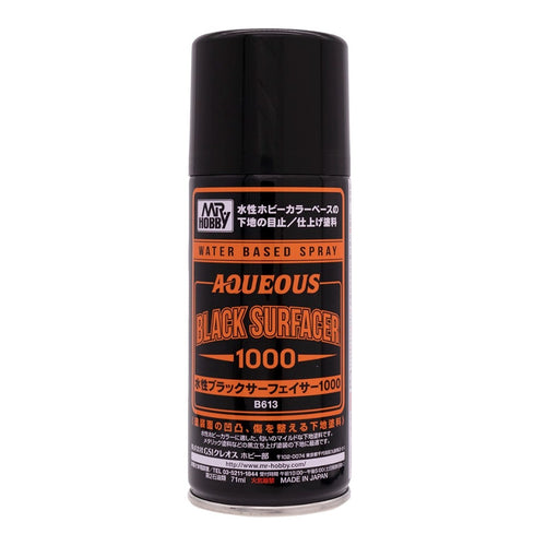 Mr Hobby B613 Aqueous Black Surfacer 1000 Spray - IN STORE PICKUP ONLY