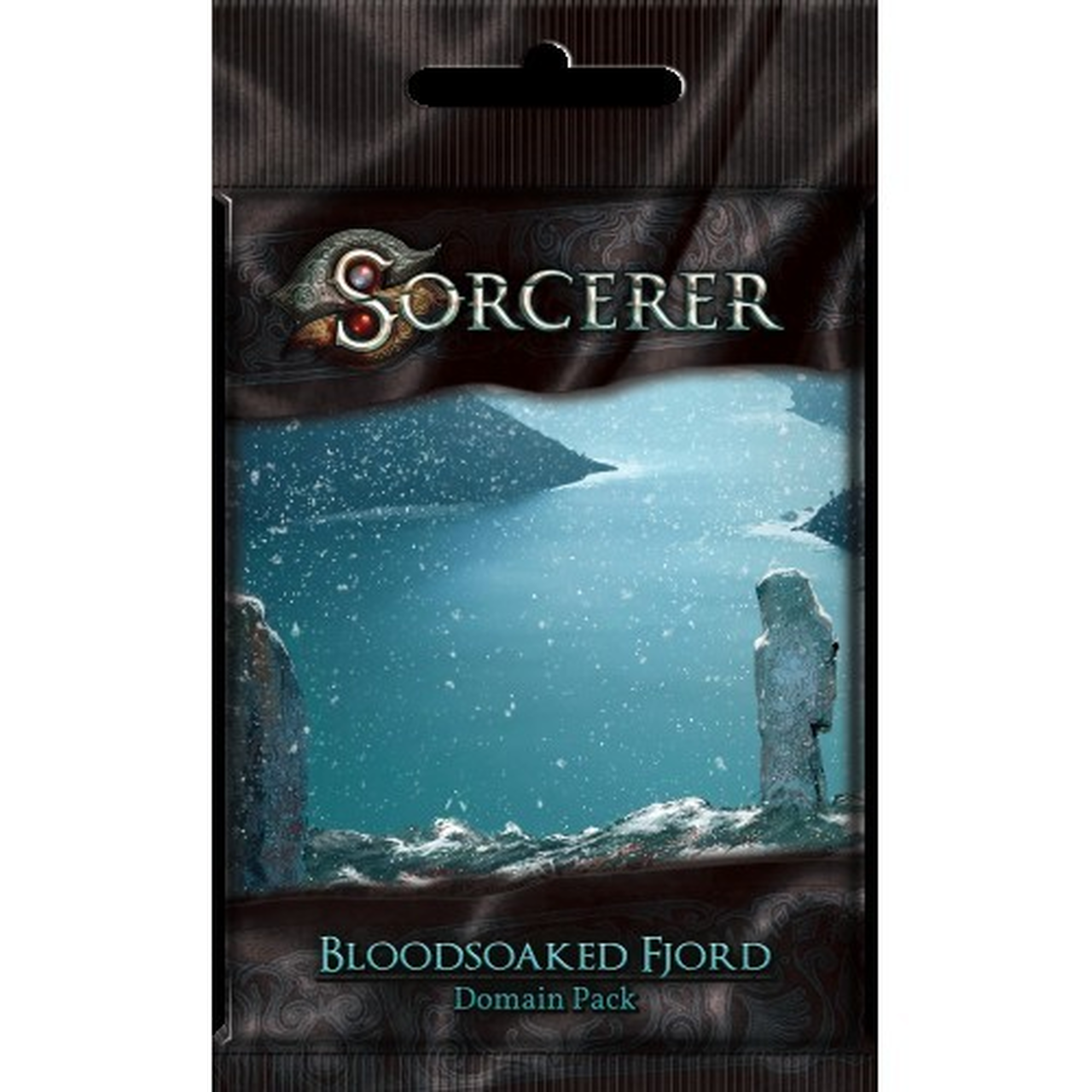 Front of foil booster packaging for Sorcerer: Bloodsoaked Fjord domain pack